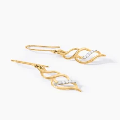 Boucles D'Oreilles Pendantes Suresh Or Jaune Oxyde De Zirconium-Histoire d'Or Hot