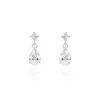 Boucles D'oreilles Pendantes Jordaine Or Blanc Oxydes-Histoire d'Or Online