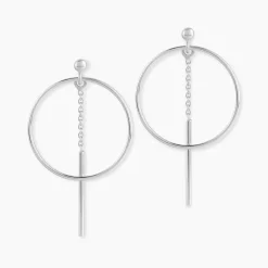 Boucles D'oreilles Pendantes Enissa Argent Blanc-Histoire d'Or