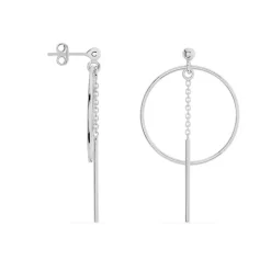 Boucles D'oreilles Pendantes Enissa Argent Blanc-Histoire d'Or