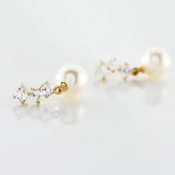 Boucles D'oreilles Pendantes Taiss Or Jaune Perle De Culture-Histoire d'Or Clearance