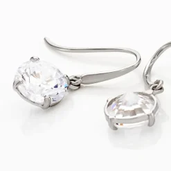 Boucles D'oreilles Pendantes Or Blanc Aedhan Oxydes-Histoire d'Or Best