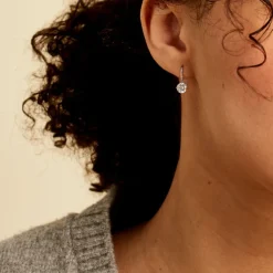 Boucles D'oreilles Pendantes Or Blanc Aedhan Oxydes-Histoire d'Or Best