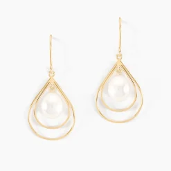 Histoire d'Or Boucles D'oreilles Pendantes Martyna Or Jaune Perle De Culture