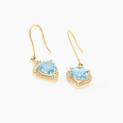 Histoire d'Or Boucles D'oreilles Pendantes Rosaline Or Jaune Topaze Et Oxyde