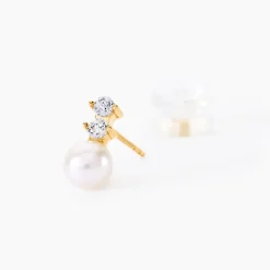 Boucles D'oreilles Pendantes Taima Or Jaune Perle De Culture-Histoire d'Or Sale