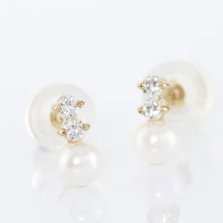 Boucles D'oreilles Pendantes Taima Or Jaune Perle De Culture-Histoire d'Or Sale