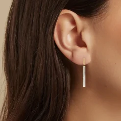 Boucles D'oreilles Pendantes Halcyone Or Jaune Nacre-Histoire d'Or Discount