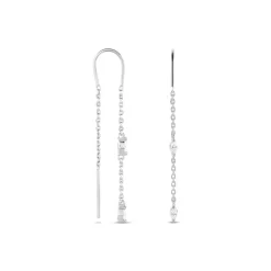 Boucles D'oreilles Pendantes Garsha Argent Blanc Oxyde De Zirconium-Histoire d'Or Best