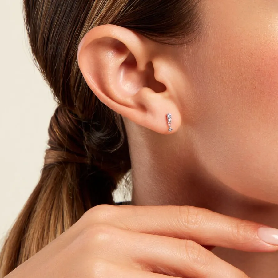 Histoire d'Or Boucles D'oreilles Pendantes Elorine Argent Blanc Oxyde De Zirconium