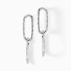 Boucles D'oreilles Pendantes Cedrine Argent Blanc-Histoire d'Or
