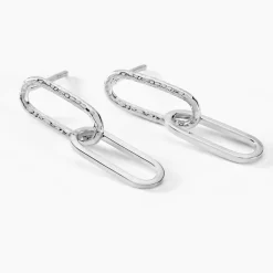 Boucles D'oreilles Pendantes Cedrine Argent Blanc-Histoire d'Or