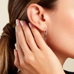 Boucles D'oreilles Pendantes Cedrine Argent Blanc-Histoire d'Or