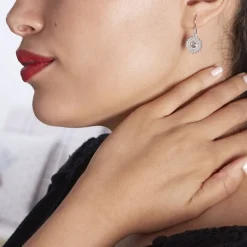 Boucles D'oreilles Pendantes Nyoko Argent Blanc Labradorite-Histoire d'Or Discount