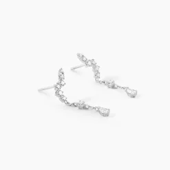 Boucles D'oreilles Pendantes Lir Argent Blanc Oxyde De Zirconium-Histoire d'Or New