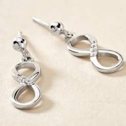 Boucles D'oreilles Pendantes Nohemi Argent Blanc Oxyde De Zirconium-Histoire d'Or Best