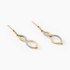 Boucles D'oreilles Pendantes Taimi Or Jaune Diamant-Histoire d'Or New