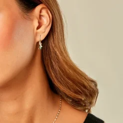 Boucles D'Oreilles Pendantes Usha Or Jaune Emeraude-Histoire d'Or