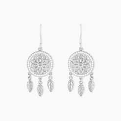 Boucles D'oreilles Pendantes Nemetona Argent Blanc Oxyde-Histoire d'Or Online