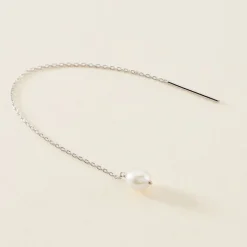 Boucles D'oreilles Pendantes Garance Argent Blanc Perle De Culture-Histoire d'Or Sale