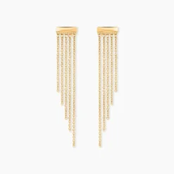 Boucles D'oreilles Pendantes Brin D'or Or Jaune-Histoire d'Or New