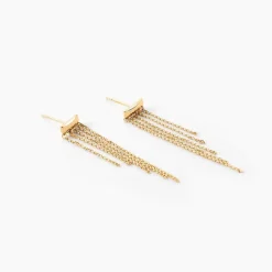 Boucles D'oreilles Pendantes Brin D'or Or Jaune-Histoire d'Or New