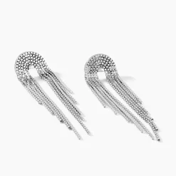 Boucles D'oreilles Pendantes Jakarta Argent Blanc-Histoire d'Or Discount