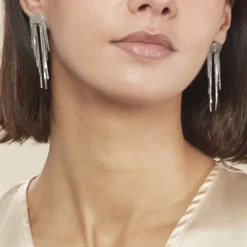 Boucles D'oreilles Pendantes Jakarta Argent Blanc-Histoire d'Or Discount