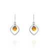 Boucles D'oreilles Pendantes Iva Argent Blanc Ambre-Histoire d'Or Outlet