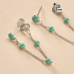 Boucles D'oreilles Pendantes Polka Argent Blanc-Histoire d'Or Clearance