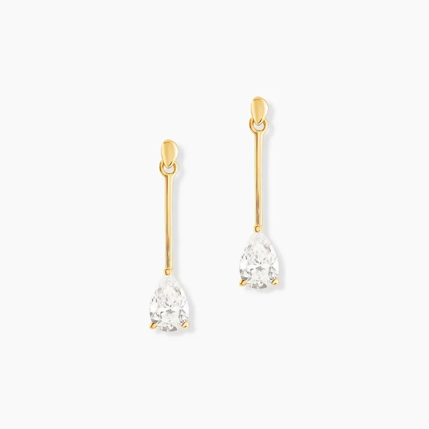 Boucles D'oreilles Pendantes Goutte De Zirconium-Histoire d'Or Discount