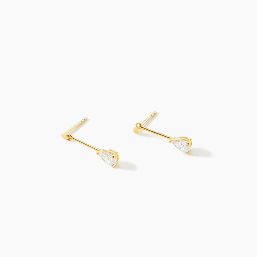 Boucles D'oreilles Pendantes Goutte De Zirconium-Histoire d'Or Discount
