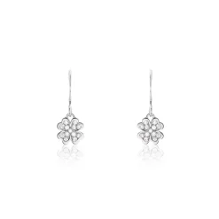 Boucles D'oreilles Pendantes Fortunata Argent Blanc Oxyde De Zirconium-Histoire d'Or Hot