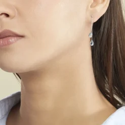 Histoire d'Or Boucles D'oreilles Pendantes Carlyn Or Blanc Topaze