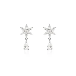 Boucles D'oreilles Pendantes Linas Argent Blanc Oxyde De Zirconium-Histoire d'Or New