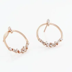 Boucles D'oreilles Pendantes Celene Argent Rose Oxyde De Zirconium-Histoire d'Or Sale