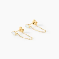 Boucles D'Oreilles Pendantes Ondée Or Jaune Nacre-Histoire d'Or Discount