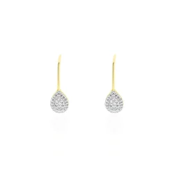 Histoire d'Or Boucles D'oreilles Pendantes Ursanne Or Jaune Diamants