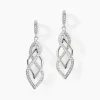 Boucles D'oreilles Pendantes Malika Argent Blanc Oxyde De Zirconium-Histoire d'Or New