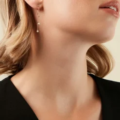 Boucles D'Oreilles Pendantes Jacaline Or Jaune Perle De Culture Oxyde De Zirconium-Histoire d'Or Discount