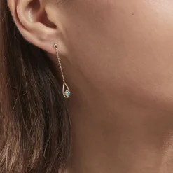 Boucles D'oreilles Pendantes Or Jaune Ossian Topaze-Histoire d'Or New