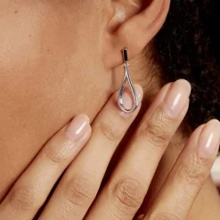 Boucles D'oreilles Pendantes Sila Argent Blanc-Histoire d'Or