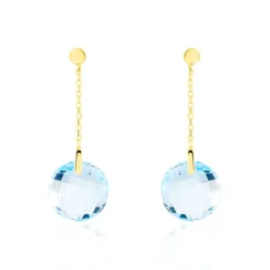 Histoire d'Or Boucles D'oreilles Pendantes Ludmille Or Jaune Topaze