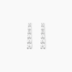 Boucles D'oreilles Pendantes Georas Or Blanc Oxyde-Histoire d'Or Hot