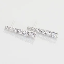 Boucles D'oreilles Pendantes Georas Or Blanc Oxyde-Histoire d'Or Hot