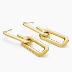Boucles D'oreilles Pendantes Lyre Acier Jaune-Histoire d'Or Outlet