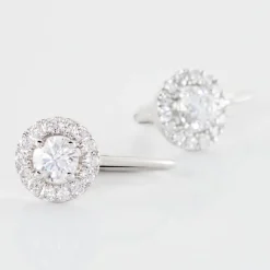 Boucles D'oreilles Pendantes Mentoura Or Blanc Diamant Synthétique-Histoire d'Or Outlet