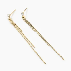 Boucles D'oreilles Pendantes Carrine Or Jaune Oxyde De Zirconium-Histoire d'Or Online