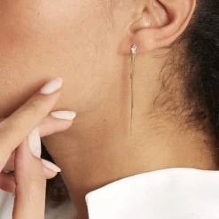 Boucles D'oreilles Pendantes Carrine Or Jaune Oxyde De Zirconium-Histoire d'Or Online