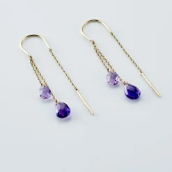 Histoire d'Or Boucles D'oreilles Pendantes Terence Or Jaune Amethyste